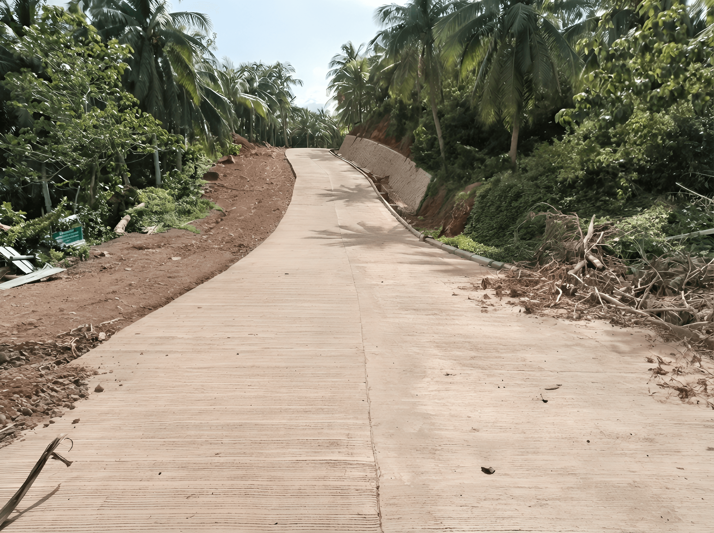 After construction: Concrete, accessible farm-to-market road